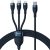 USB Type-C töltő- és adatkábel 3in1, USB Type-C, Lightning, microUSB, 150 cm, 100W, törésgátlóval, gyorstöltés, PD, QC, cipőfűző minta, Baseus Flash Series 2, CASS030203, sötétkék