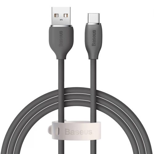 USB töltő- és adatkábel, USB Type-C, 120 cm, 100W, gyorstöltés, PD, Baseus Jelly Liquid Silica Gel, CAGD010001, fekete