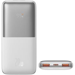   Külső akkumulátor, 10000 mAh, 20W, Okostelefonhoz és TabletPC-hez, 2 x USB aljzat, 1 x USB Type-C aljzat, LED kijelzővel, gyorstöltés, Baseus Bipow Pro, PPBD040102, fehér