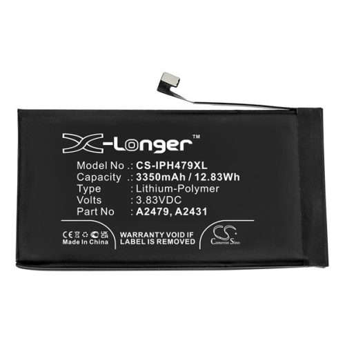 Apple iPhone 12 / 12 Pro, Akkumulátor, 3350 mAh, Li-Polymer, Cameron Sino, kompatibilis