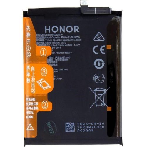 Huawei Honor X6 / X7 / X8 5G, Akkumulátor, 5000 mAh, Li-Ion Polymer, gyári