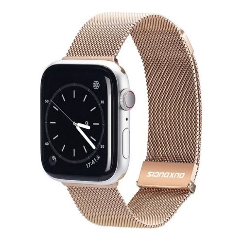 Apple Watch 1-6, SE, SE (2022) (38 / 40 mm) / Watch 7-8 (41 mm), fém pótszíj, mágneses zár, milánói stílus, Dux Ducis Milanese, arany
