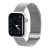 Apple Watch 1-6, SE, SE (2022) (42 / 44 mm) / Watch 7-8 (45 mm) / Watch Ultra (49 mm), fém pótszíj, mágneses zár, milánói stílus, Dux Ducis Milanese, ezüst