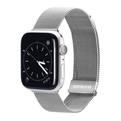 Apple Watch 1-6, SE, SE (2022) (38 / 40 mm) / Watch 7-8 (41 mm), fém pótszíj, mágneses zár, milánói stílus, Dux Ducis Milanese, ezüst