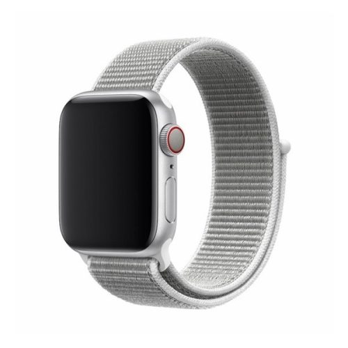 Apple Watch 1-6, SE (38 / 40 mm) / Watch 7-8 (41 mm), textíl pótszíj, szilikon keret, állítható, Devia Delux Sport3, szürke