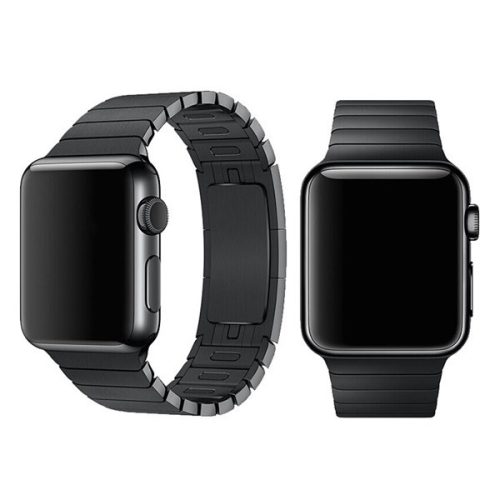 Apple Watch 1-6, SE (38 / 40 mm), Fém pótszíj, állítható, Devia Elegant Link, fekete