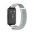 Huawei Band 7 / Honor Band 7, textíl pótszíj, nylon, tépőzáras, állítható, légáteresztő, ezüst/fehér