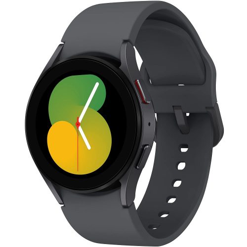Bluetooth okosóra, szilikon szíj, alumínium keret, v5.2, eSim, aktivitás és egészség mérő, vízálló, hangszóró, Samsung Galaxy Watch 5 (40mm) SM-R905 (LTE), szürke, gyári