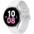Bluetooth okosóra, szilikon szíj, alumínium keret, v5.2, eSim, aktivitás és egészség mérő, vízálló, hangszóró, Samsung Galaxy Watch 5 (40mm) SM-R905 (LTE), ezüst, gyári