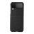 Samsung Galaxy Z Flip4 SM-F721B, Műanyag hátlap védőtok, bőrrel bevont hátlap, fekete