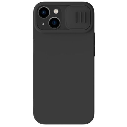 Apple iPhone 14 Plus, Szilikon tok, közepesen ütésálló, kamera védelem, Nillkin CamShield Silky, fekete