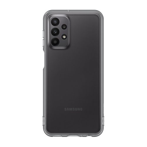 Samsung Galaxy A23 5G SM-A236U, Szilikon tok, átlátszó/fekete, gyári