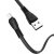 USB töltő- és adatkábel, Lightning, 100 cm, 2400 mA, törésgátlóval, lapos, Hoco X40 Noah, fekete