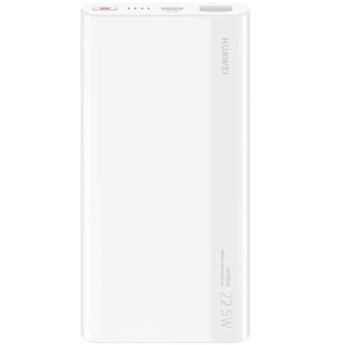 Külső akkumulátor, 10000 mAh, 22.5W, Okostelefonhoz és TabletPC-hez, USB aljzat, USB Type-C aljzat, LED-es, gyorstöltés, Huawei, fehér, gyári