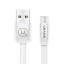 USB töltő- és adatkábel, microUSB, 120 cm, 2000 mA, lapos, USAMS U2, SJ201MIC02, fehér