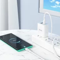   USB Type-C töltő- és adatkábel, USB Type-C, 100cm, 60W, gyorstöltés, PD, Hoco X83 Victory, fehér