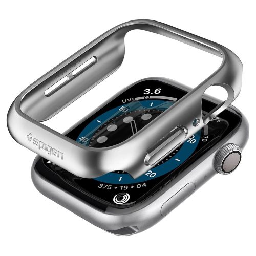 Apple Watch 4-6, SE (44mm), Műanyag védőkeret, szíj nélkül, Spigen Thin Fit, szürke