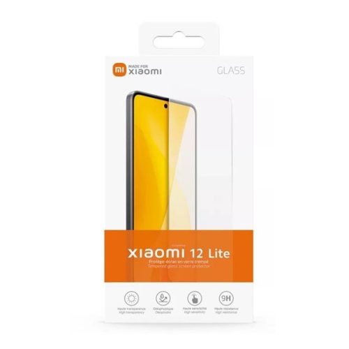 Xiaomi 12 Lite, Kijelzővédő fólia, ütésálló fólia (az íves részre NEM hajlik rá!), Tempered Glass (edzett üveg), Clear, gyári
