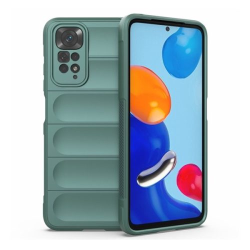 Xiaomi Redmi Note 11 / Note 11S, Szilikon tok, közepesen ütésálló, 3D minta, sötétzöld