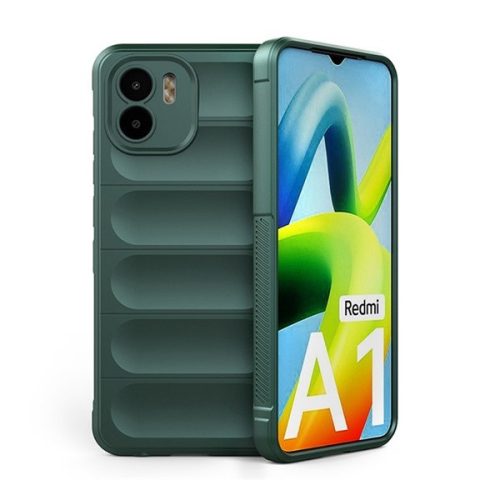 Xiaomi Redmi A1 / A2, Szilikon tok, közepesen ütésálló, 3D minta, sötétzöld