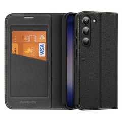   Samsung Galaxy S23 Plus SM-S916, Oldalra nyíló tok, stand, közepesen ütésálló, Dux Ducis Skin X2, fekete