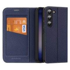   Samsung Galaxy S23 Plus SM-S916, Oldalra nyíló tok, stand, közepesen ütésálló, Dux Ducis Skin X2, sötétkék