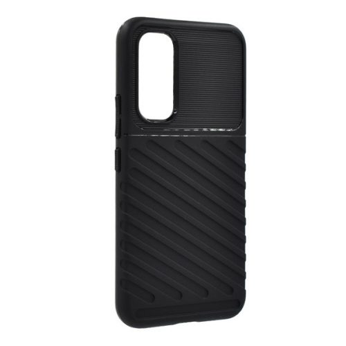 Samsung Galaxy A54 5G SM-A546B, Szilikon tok, közepesen ütésálló, domború csíkos minta, fekete