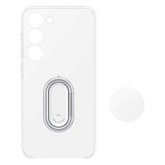   Samsung Galaxy S23 Plus SM-S916, Műanyag hátlap védőtok, ultravékony, telefontartó gyűrű, Clear Gadget, átlátszó, gyári