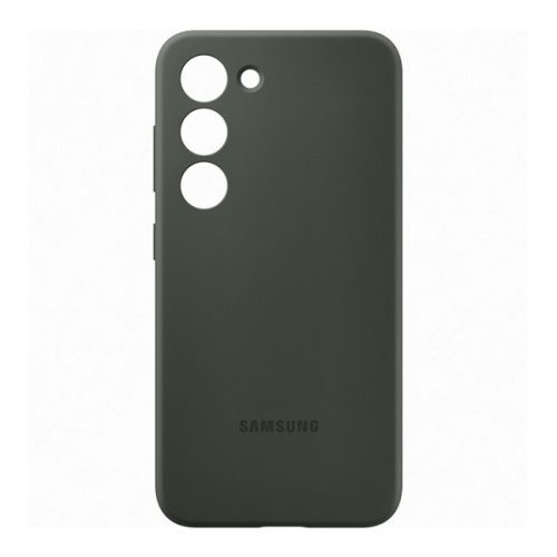 Samsung Galaxy S23 SM-S911, Szilikon tok, sötétzöld, gyári