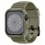 Apple Watch 4-7, SE (44mm / 45mm), Szilikon védőkeret, ütésálló, szíjjal, Spigen Rugged Armor Pro, zöld