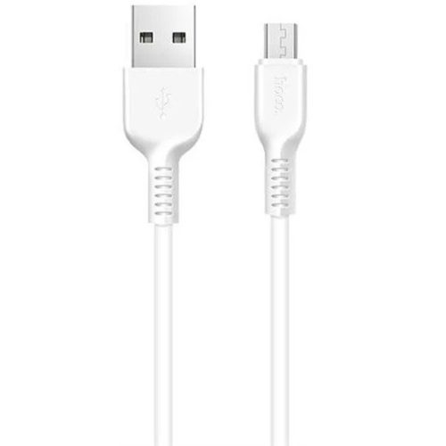 USB töltő- és adatkábel, microUSB, 100 cm, 2400 mA, törésgátlóval, Hoco X13 Easy, fehér