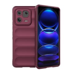   Xiaomi 13 Pro, Szilikon tok, közepesen ütésálló, 3D minta, bordó