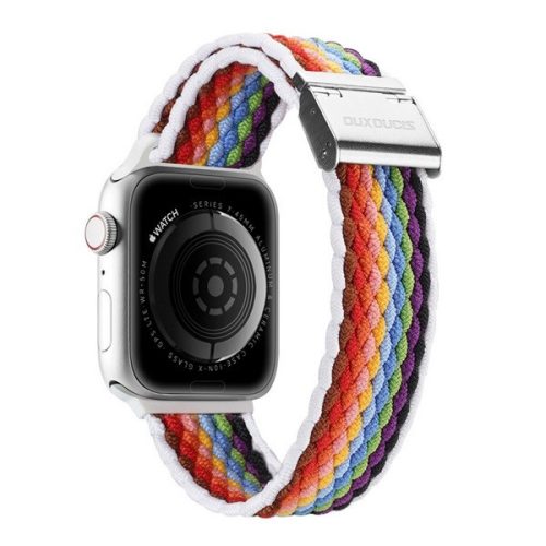 Apple Watch 1-6, SE, SE (2022) (42 / 44 mm) / Watch 7-8 (45 mm) / Watch Ultra (49 mm), textíl pótszíj, állítható, világos színű csíkos minta, Dux Ducis Mixture, mintás