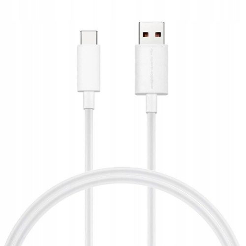 USB töltő- és adatkábel, USB Type-C, 100 cm, 8000 mA, gyorstöltés, Huawei, fehér, gyári