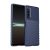 Sony Xperia 5 IV, Szilikon tok, közepesen ütésálló, domború csíkos minta, sötétkék
