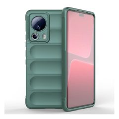   Xiaomi 13 Lite / Civi 2, Szilikon tok, közepesen ütésálló, 3D minta, sötétzöld
