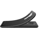 Motorola Edge 40 Pro, Szilikon tok, közepesen ütésálló, szálcsiszolt, karbon minta, fekete