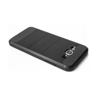   Motorola Edge 40 Pro, Szilikon tok, közepesen ütésálló, szálcsiszolt, karbon minta, fekete