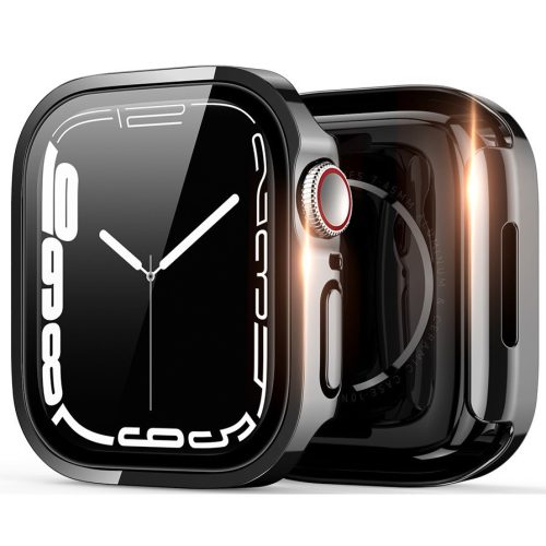 Apple Watch 7 (45mm), Műanyag védőkeret, szíj nélkül, közepesen ütésálló, Dux Ducis Hamo, fekete
