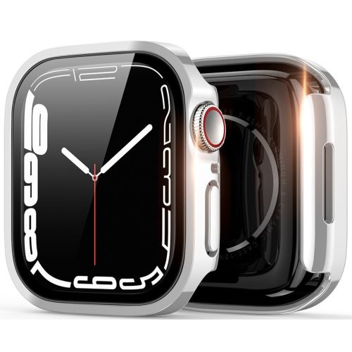 Apple Watch 7 (41mm), Műanyag védőkeret, szíj nélkül, közepesen ütésálló, Dux Ducis Hamo, ezüst