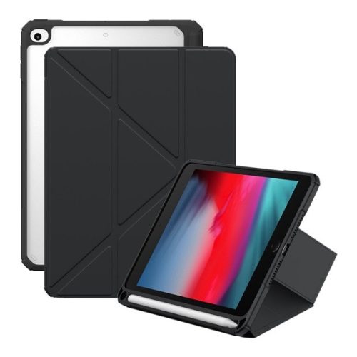 Apple iPad Mini 4 / iPad Mini (2019), mappa tok, Apple Pencil tartóval, Origami Smart Case, Baseus Minimalist, fekete