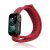 Apple Watch 1-6, SE, SE (2022) (38 / 40 mm) / Watch 7-8 (41 mm), textíl pótszíj, nylon, tépőzáras, állítható, légáteresztő, piros