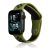 Apple Watch 1-6, SE, SE (2022) (42 / 44 mm) / Watch 7-9 (45 mm) / Watch Ultra (49 mm), szilikon pótszíj, állítható, lyukacsos, sötétzöld/fekete