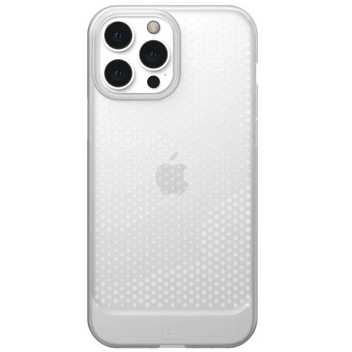 Apple iPhone 13 Pro Max, Szilikon tok, közepesen ütésálló, légpárnás sarok, pont minta, UAG Lucent, áttetsző