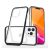 Apple iPhone 14 Pro Max, Szilikon tok + műanyag keret, akril hátlap, közepesen ütésálló, átlátszó/fekete