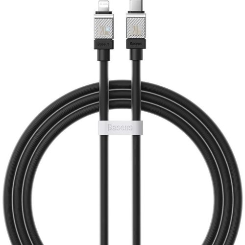 USB Type-C töltő- és adatkábel, Lightning, 100 cm, 2400mA, 20W, törésgátlóval, gyorstöltés, PD, Baseus Coolplay, CAKW000007, narancssárga