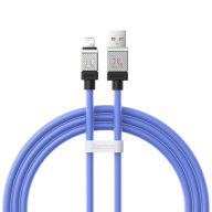   USB töltő- és adatkábel, Lightning, 100 cm, 2400 mA, törésgátlóval, gyorstöltés, Baseus Coolplay, CAKW000403, kék