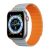 Apple Watch 1-6, SE, SE (2022) (38 / 40 mm) / Watch 7-8 (41 mm), szilikon pótszíj, mágneses zár, kétszínű, 3D minta, Dux Ducis LD, szürke/narancssárga