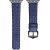 Apple Watch 1-6, SE, SE (2022) (38 / 40 mm) / Watch 7-8 (41 mm), bőr pótszíj, rombusz minta, Dux Ducis Enland, kék