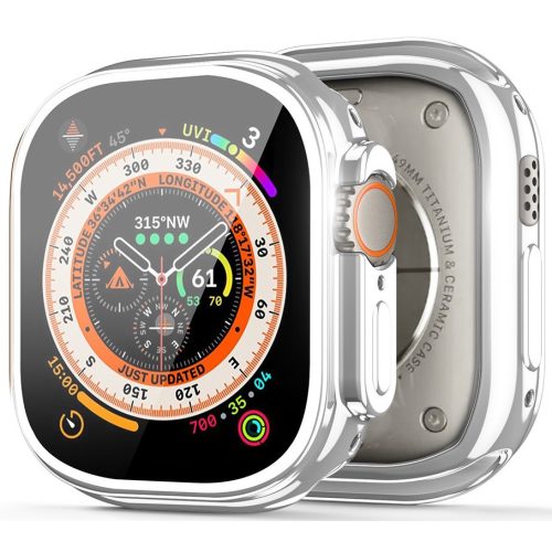 Apple Watch Ultra (49 mm), Szilikon védőkeret, közepesen ütésálló, szíj nélkül, Dux Ducis Samo, ezüst